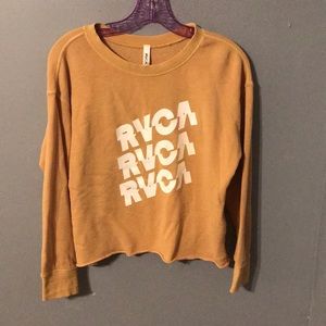 RVCA cropped fringed bottom sweatshirt
